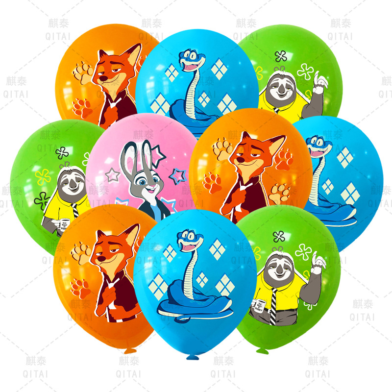 Party Games Questions - New Zootopia Balloons Wild Animal Latex
