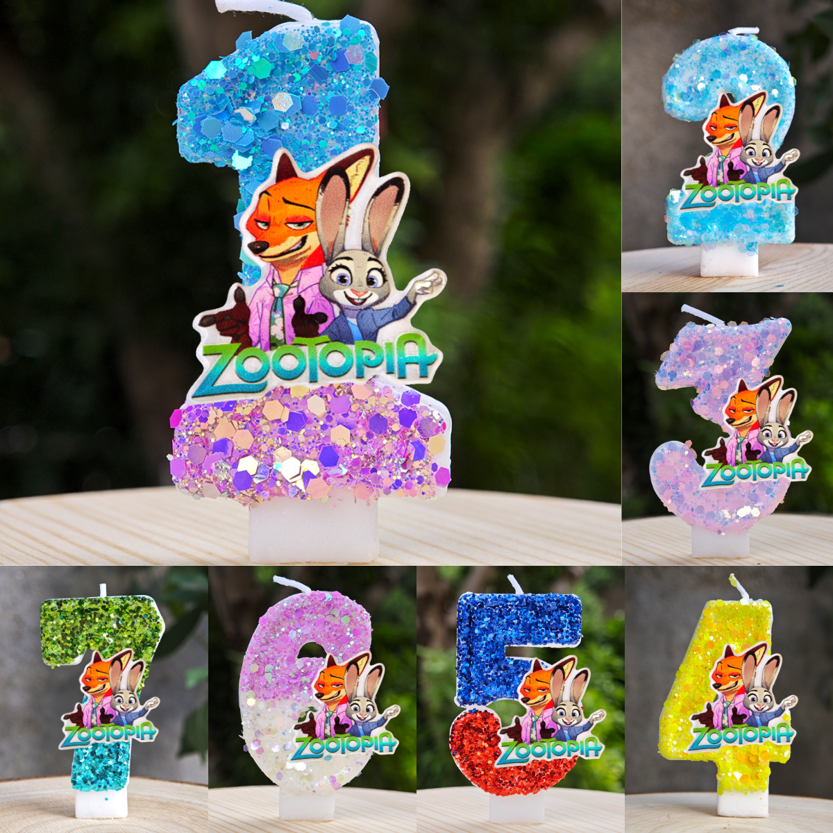 Zootopia Party Games - Zootopia Candle Number 0-9 Soccer Candle