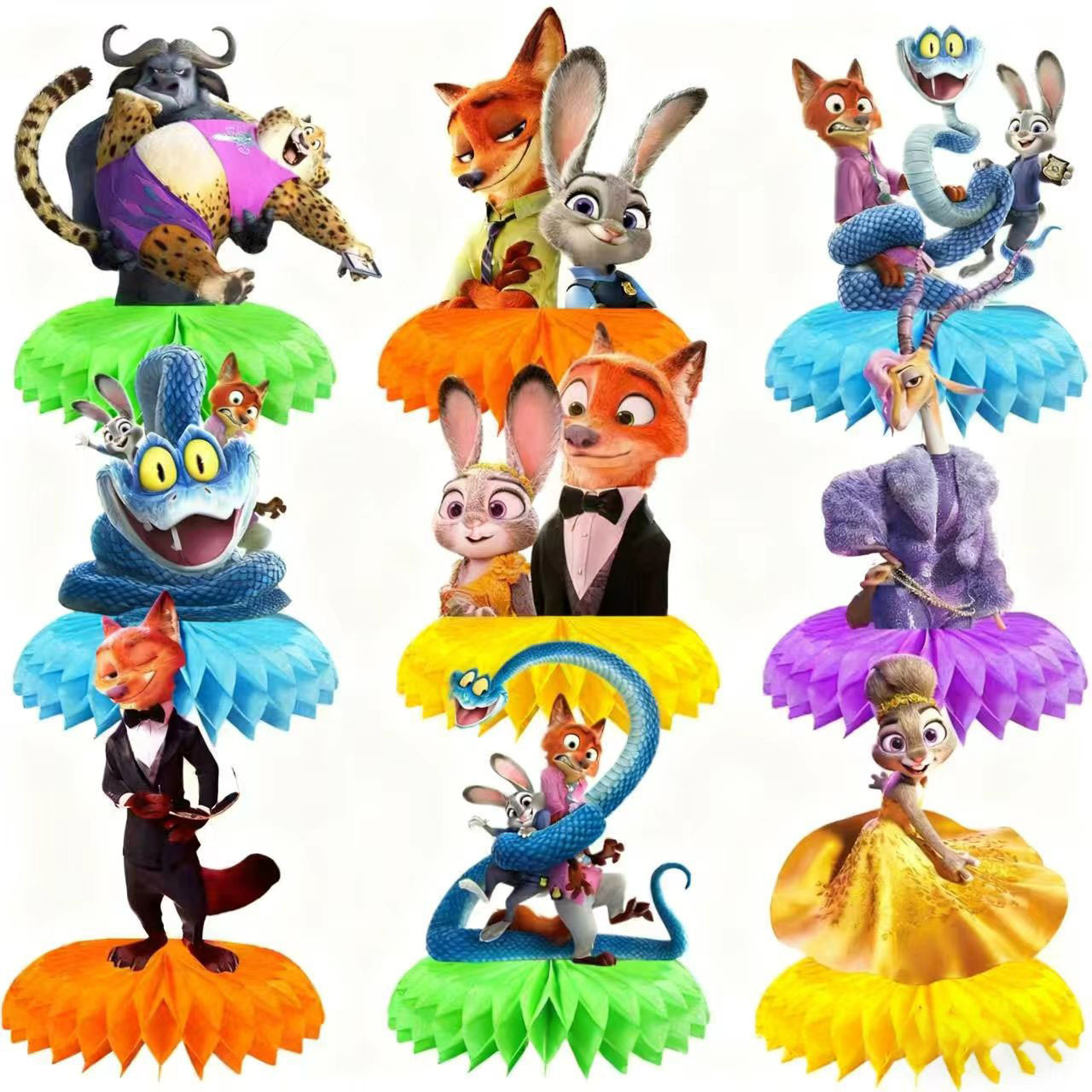 Zootopia Party Games - Cartoon Zootopia Judy Nick Theme Honeycomb