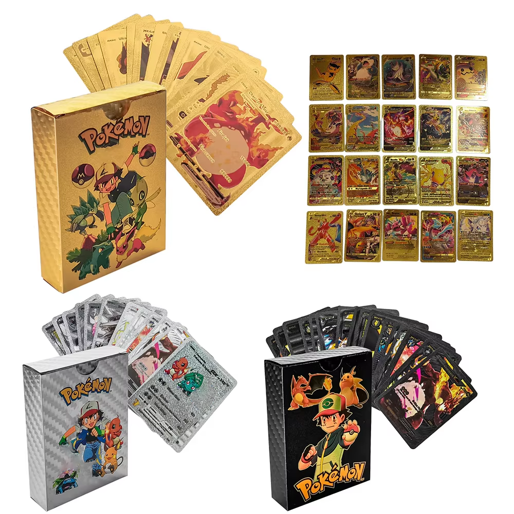 Party Games Box - 55PCS Pokemon Cards Vmax GX Gold