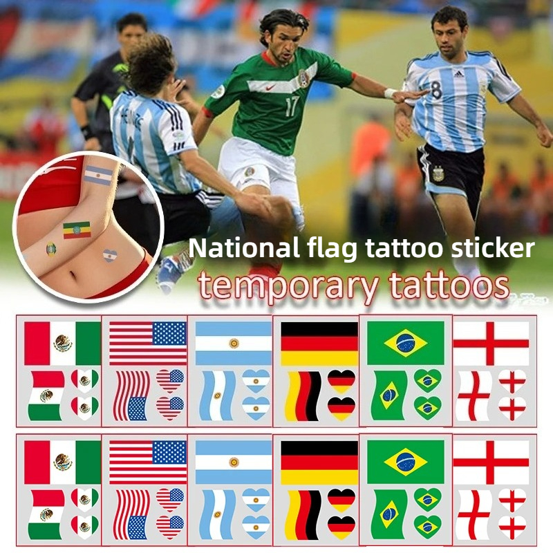 Party Games Usa - 10-50PCS Temporary Flag Tattoos for Football