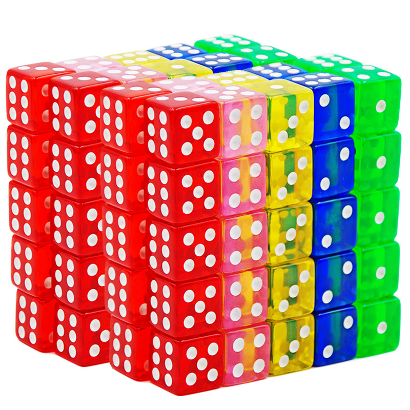 Party Games Juegos De Mesa - 10PCS Transparent Colored Dice 16MM Party