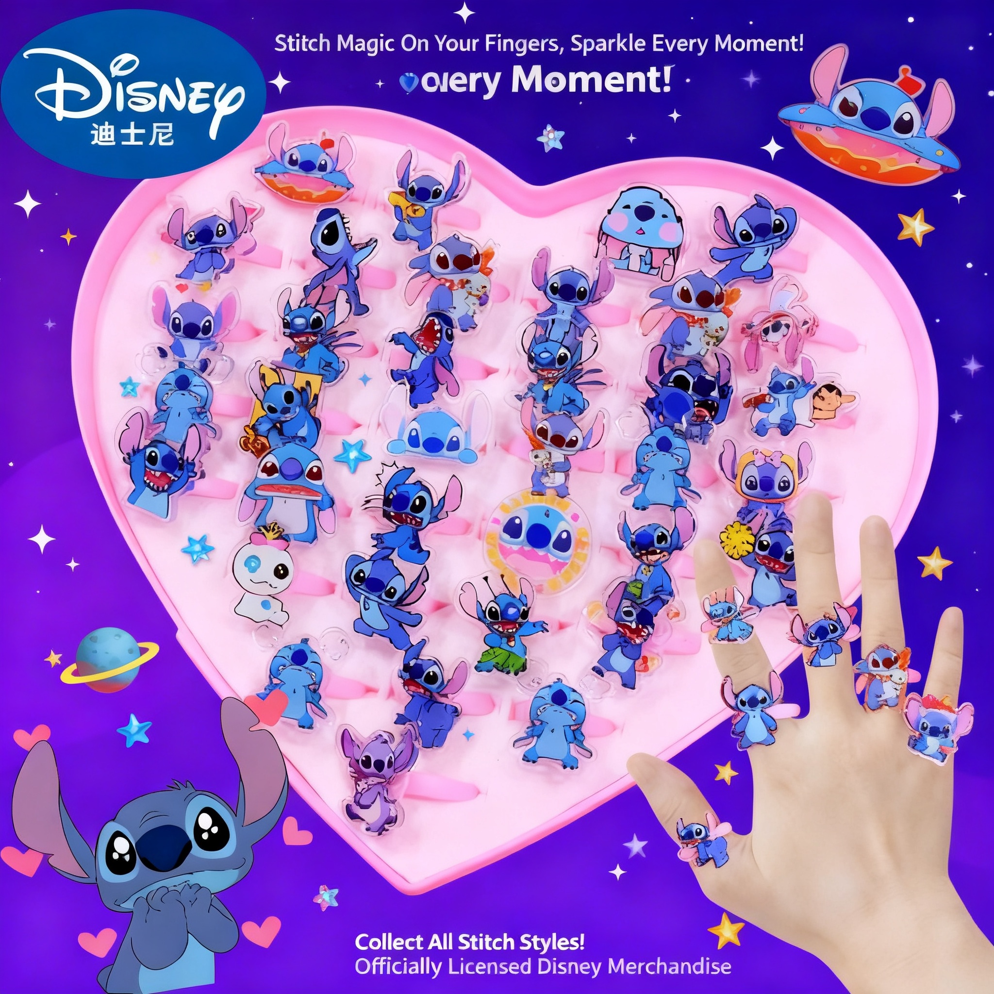 Party Games Questions - Stitch Acrylic Ring 10/20pcs Kawaii Lilo