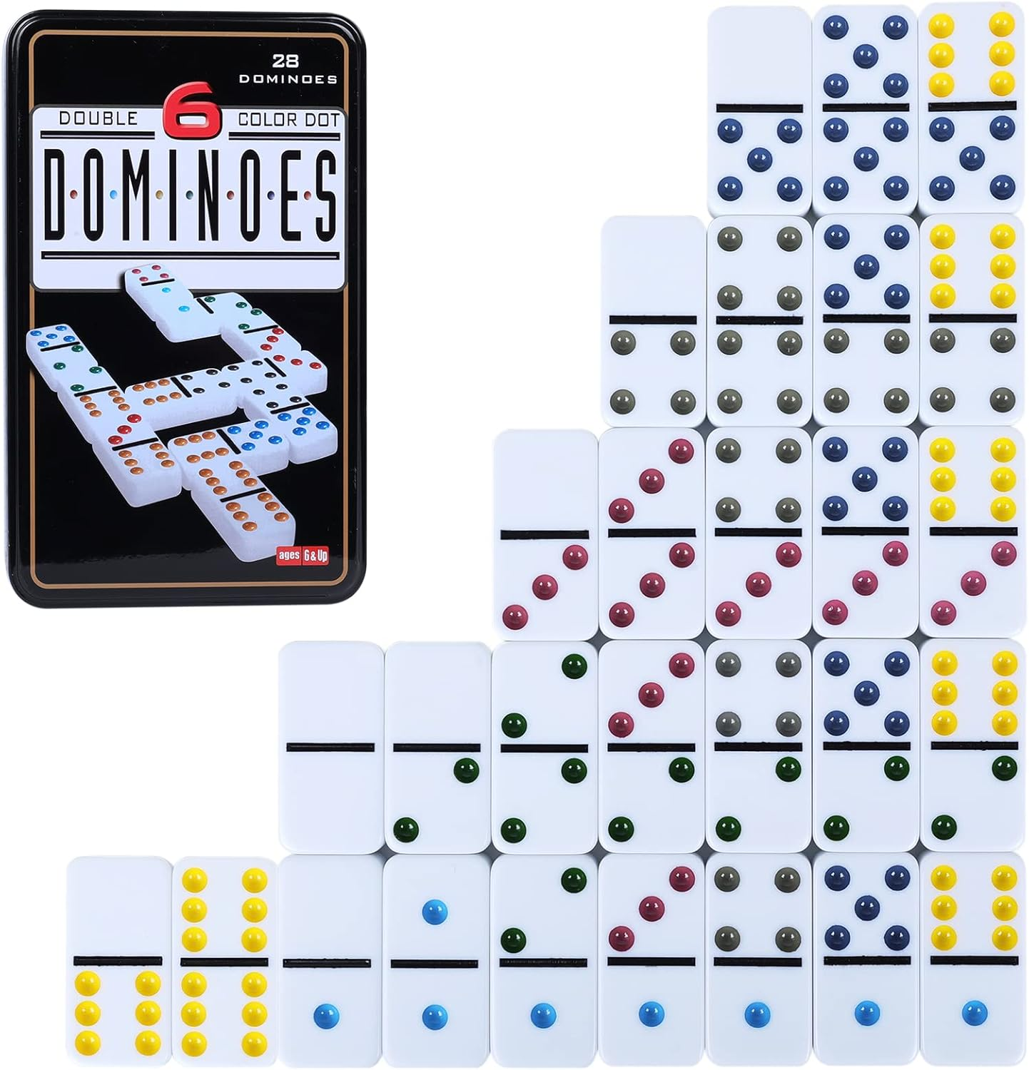 Party Games Box - Double 6 Dominos Set for Adults