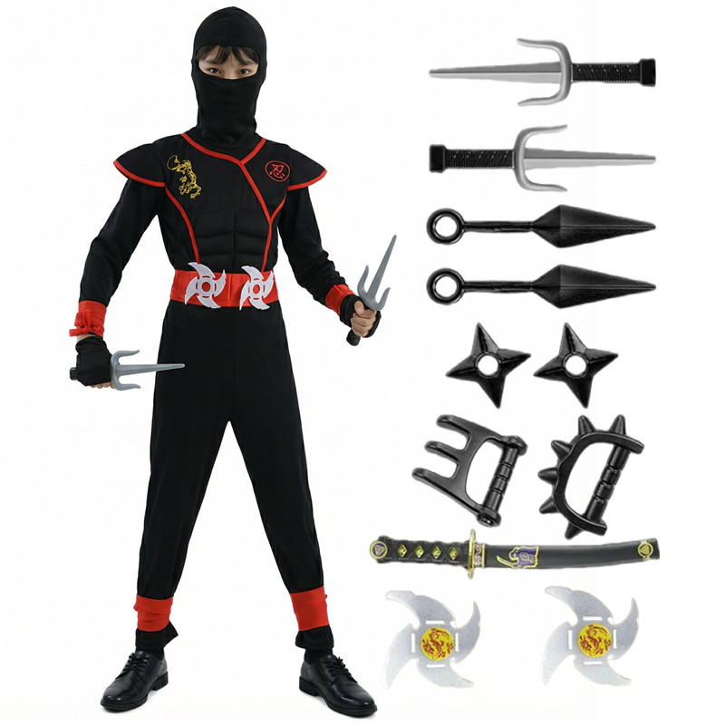 Black and Blue Ninja Costume f - Party Games Questions のレビューと価格