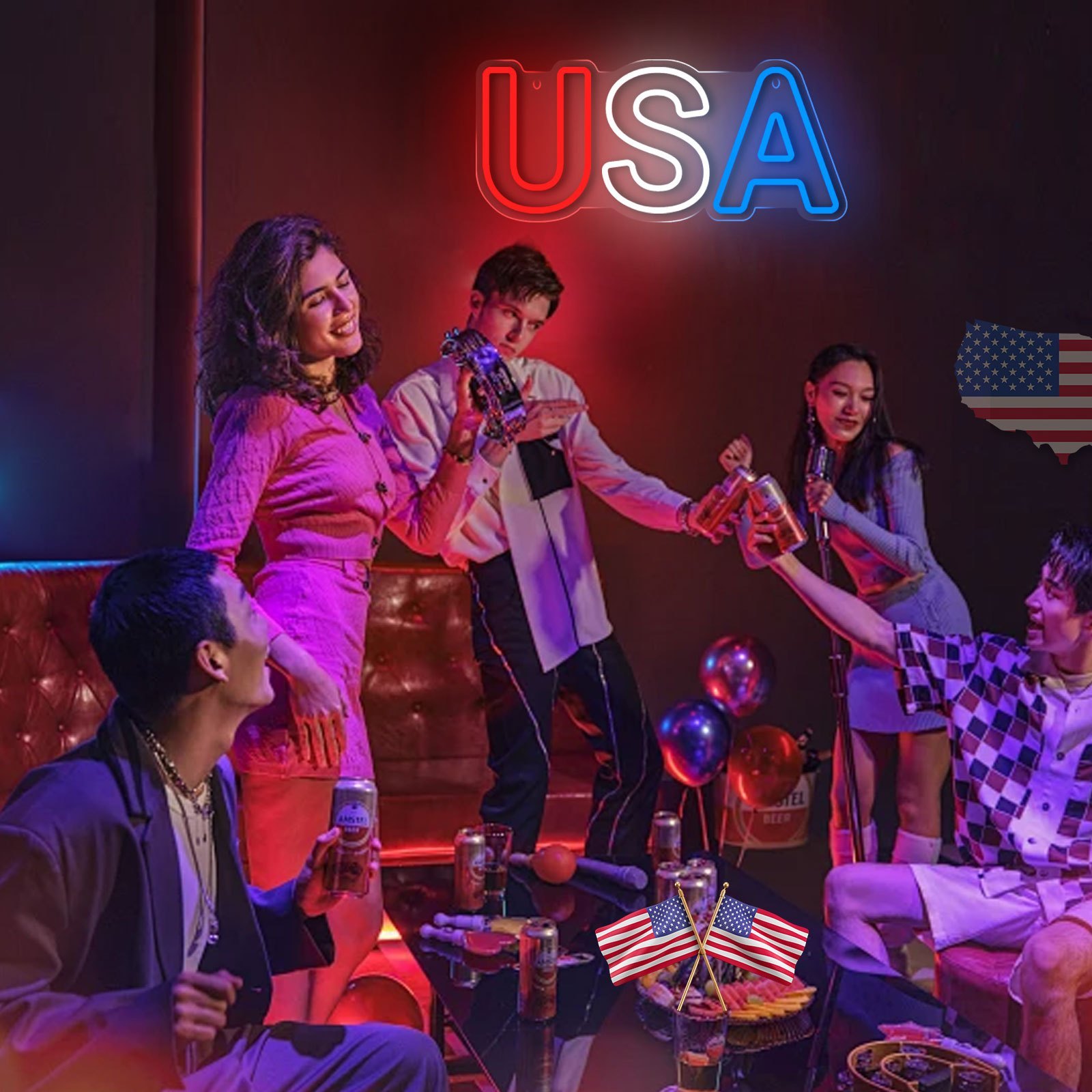 USA LED Neon Light Sign -Perfe - Party Games Usa のレビューと価格