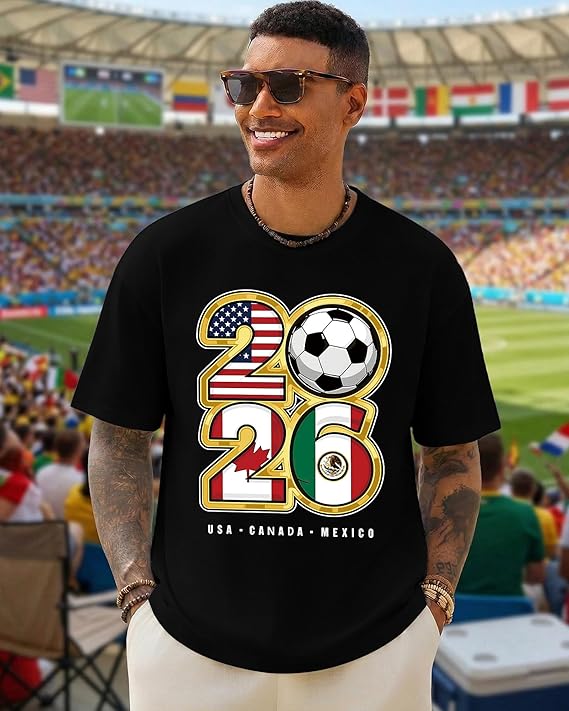 2026 Soccer Fan T-Shirt Men US - Party Games Usa のレビューと価格