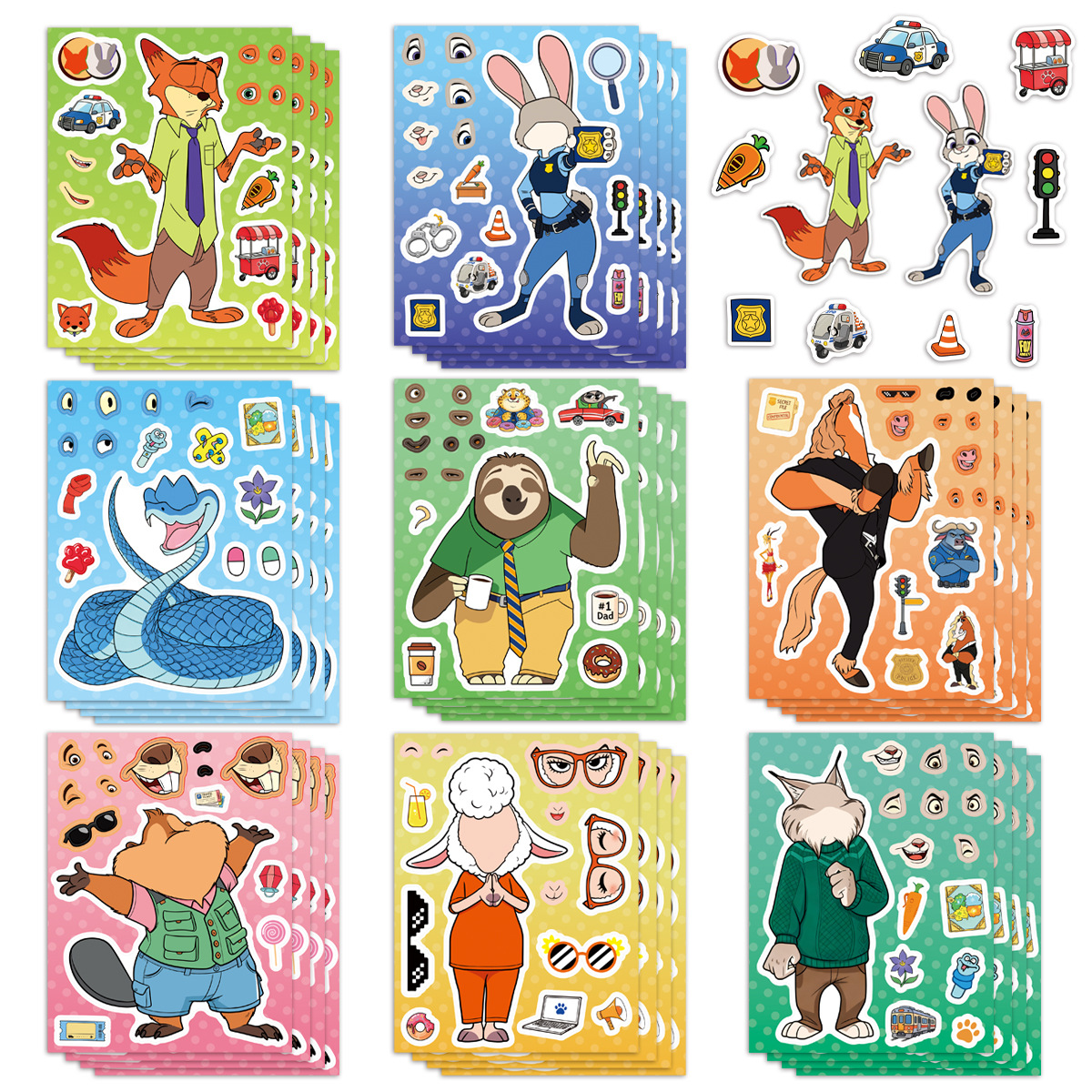 8/16Sheets Make a Face Zootopi - Zootopia Party Games のレビューと価格