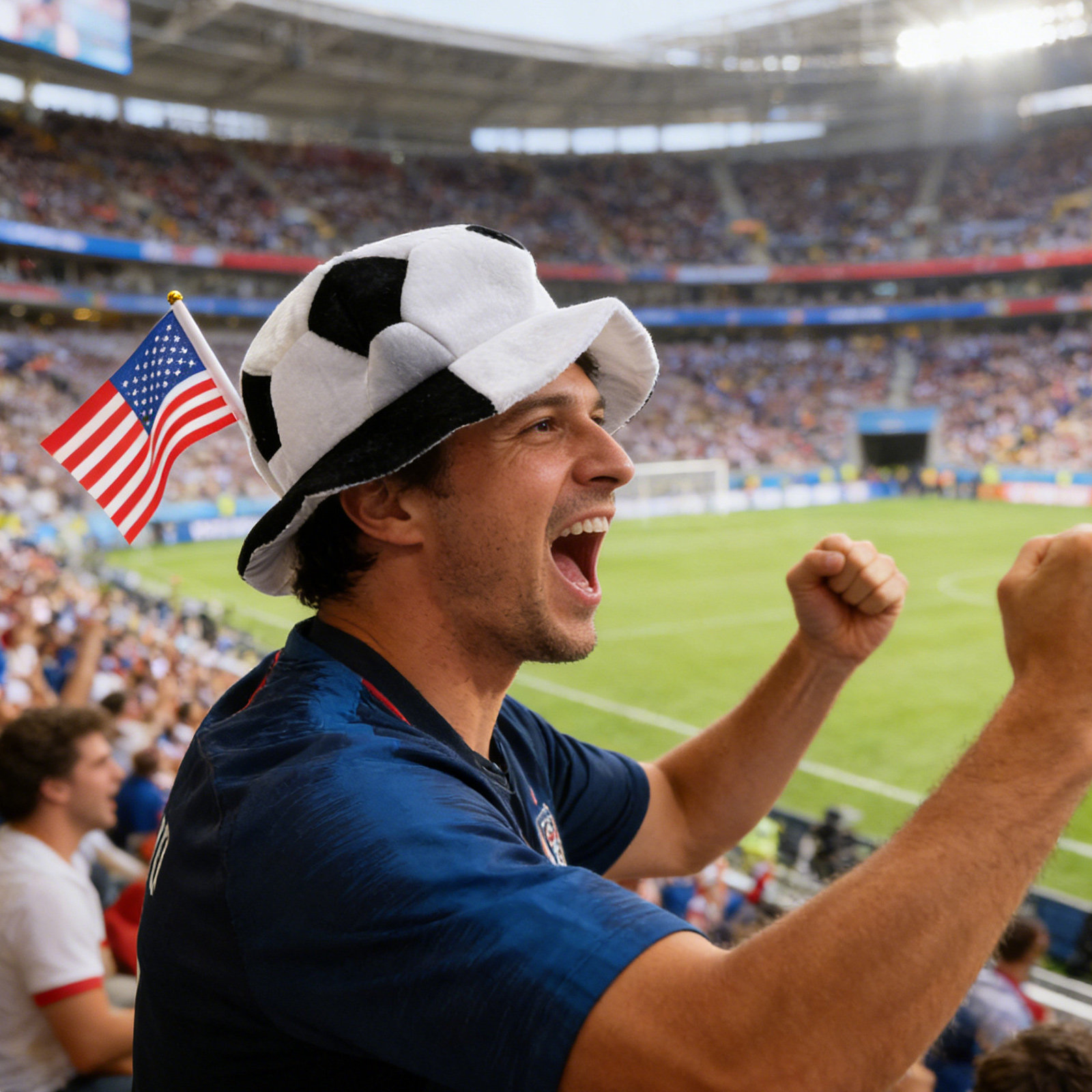 Soccer Party Hat Usa Flag Desi - Party Games Usa のレビューと価格