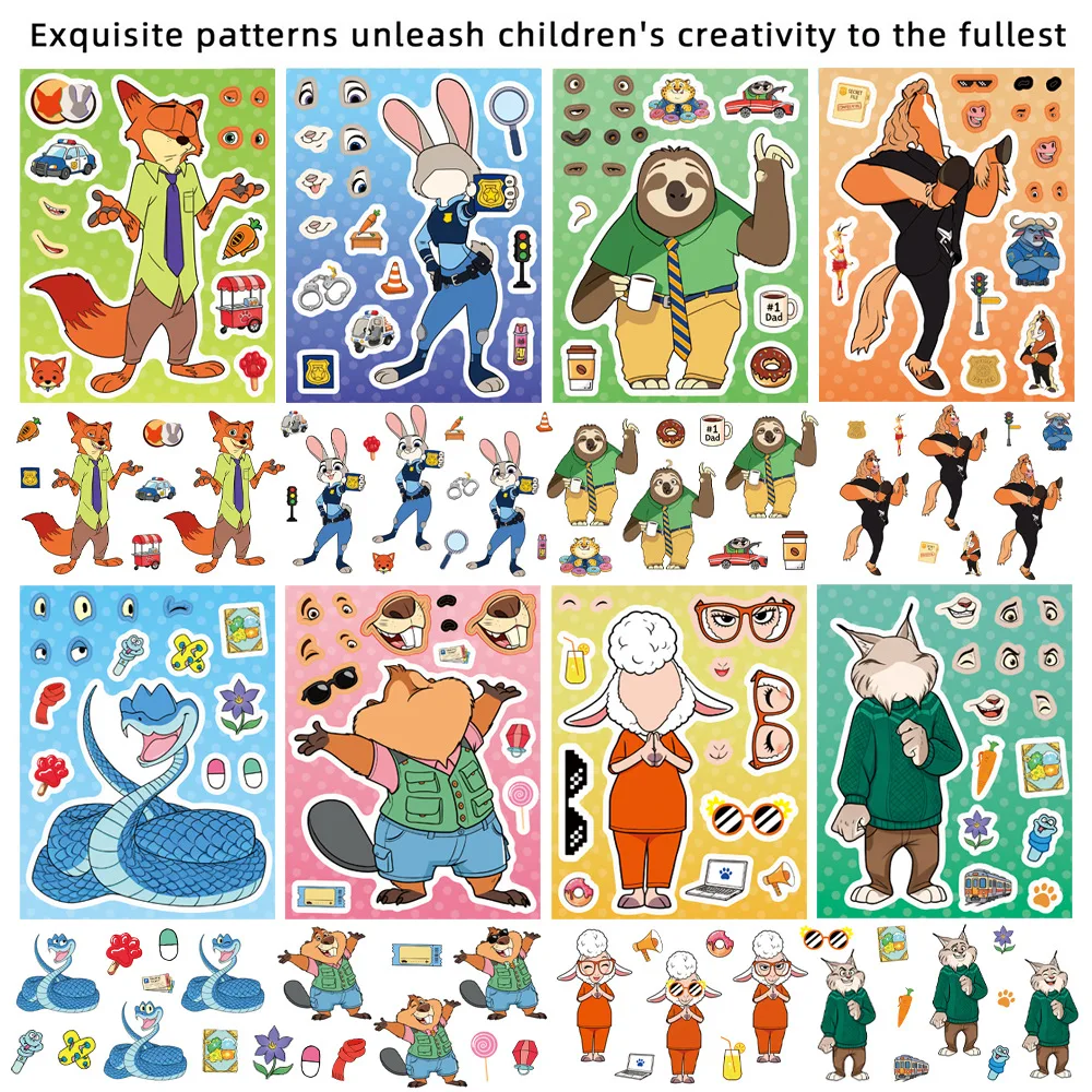 8/16Sheets Make a Face Zootopi - Zootopia Party Games のレビューと価格