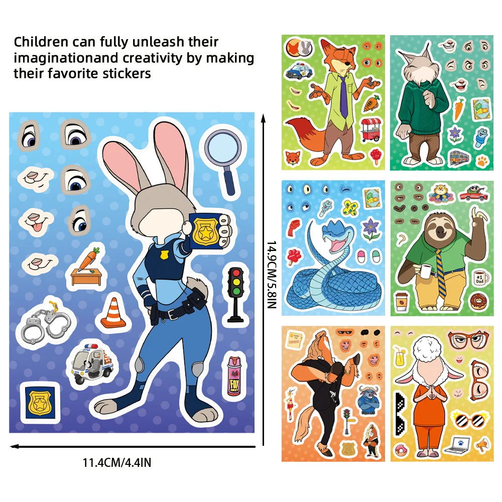 8/16Sheets Make a Face Zootopi - Zootopia Party Games のレビューと価格