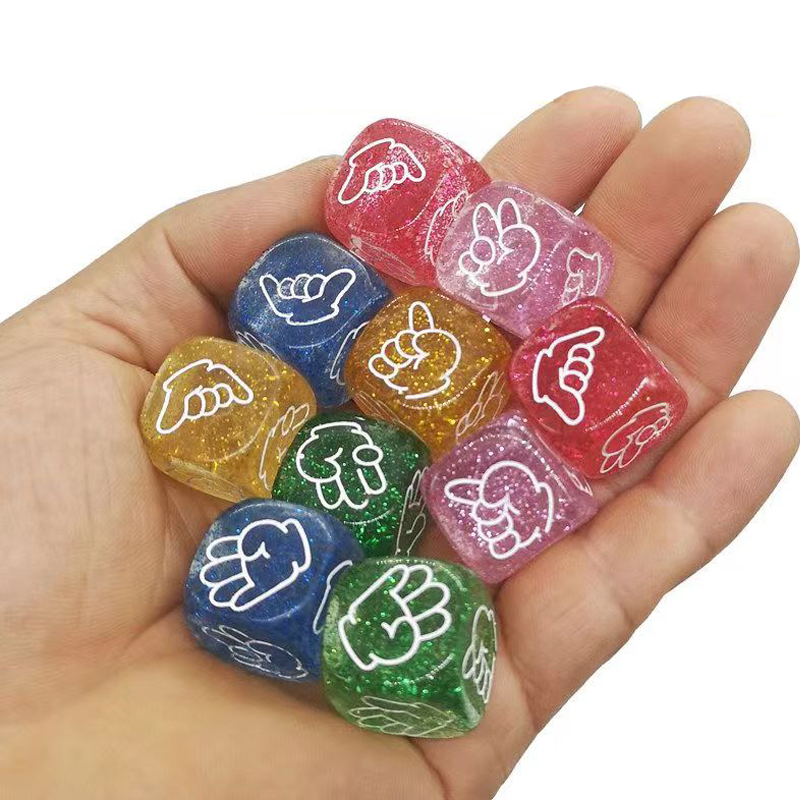 10PCS Glitter Dice 6 Sided 20M - Party Games Juegos De Mesa のレビューと価格