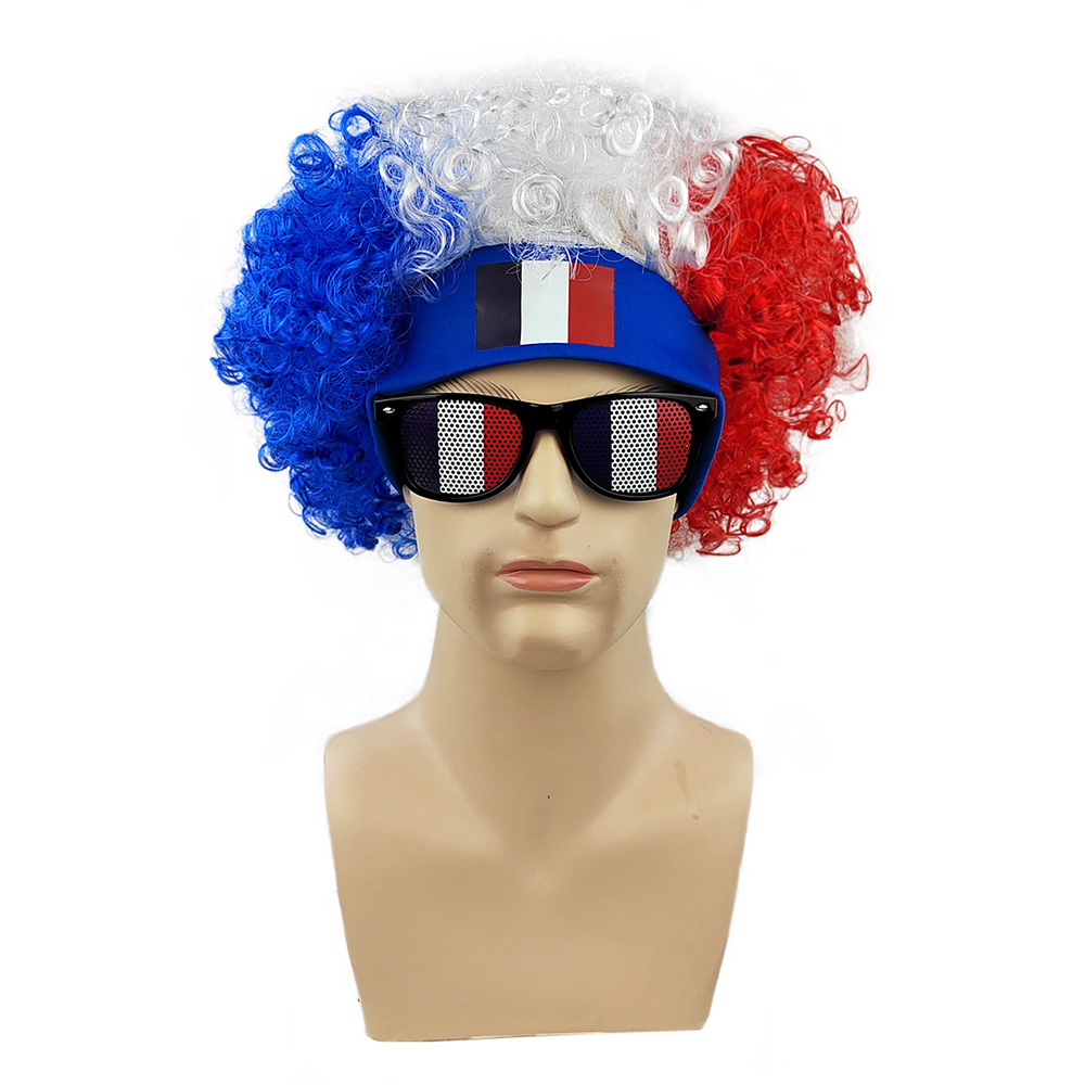 USA Flag Afro Wig + Sunglasses - Party Games Usa のレビューと価格