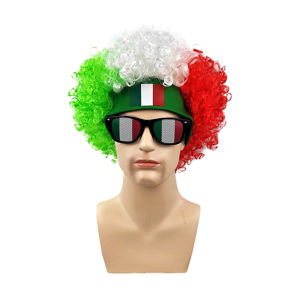 USA Flag Afro Wig + Sunglasses - Party Games Usa のレビューと価格