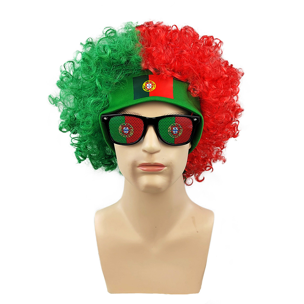 USA Flag Afro Wig + Sunglasses - Party Games Usa のレビューと価格