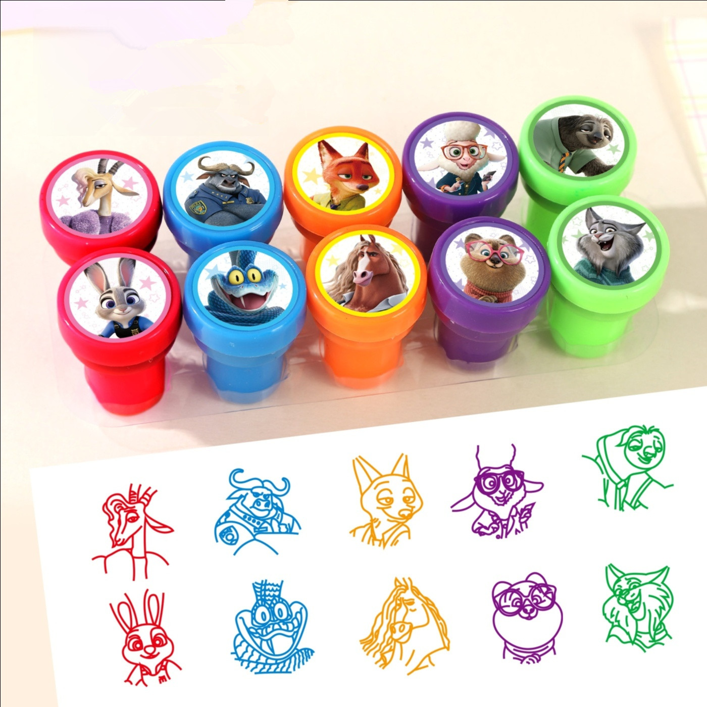 10Pcs Zootopia Kids Stamp Cart - Zootopia Party Games のレビューと価格