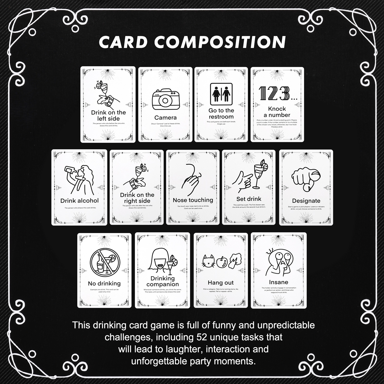 Adult Drinking Game Cards – 52 - Party Games Adults Drinking のレビューと価格