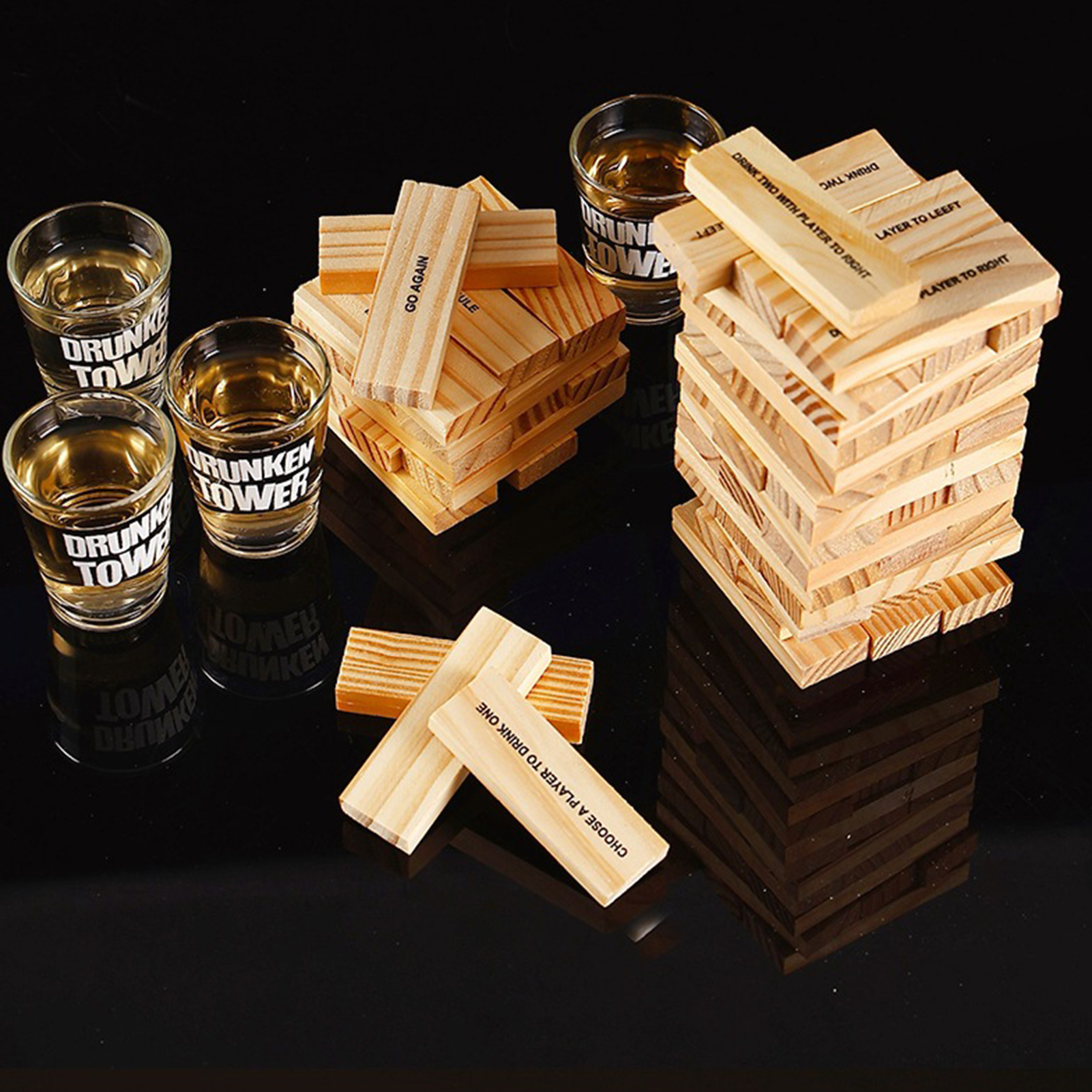 Wooden Stacking Drinking Game  - Party Games Adults Drinking のレビューと価格