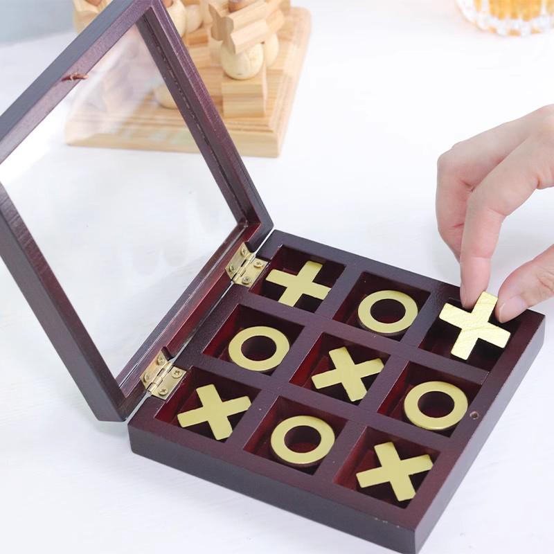 Classic XOXO Wooden Tic Tac To - Party Games Juegos De Mesa のレビューと価格