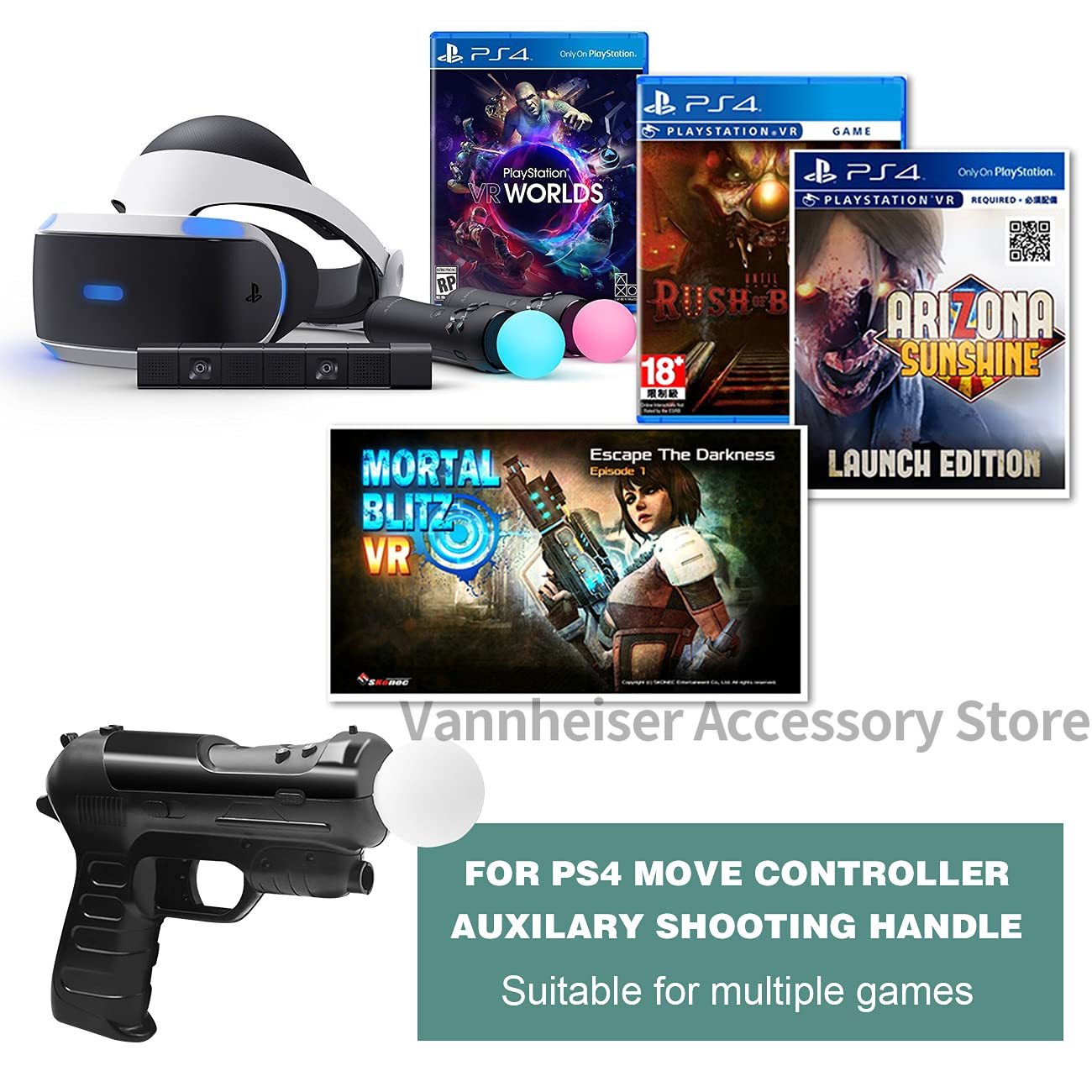 2PCS Somatosensory Handle Gun- - Party Games Playstation のレビューと価格