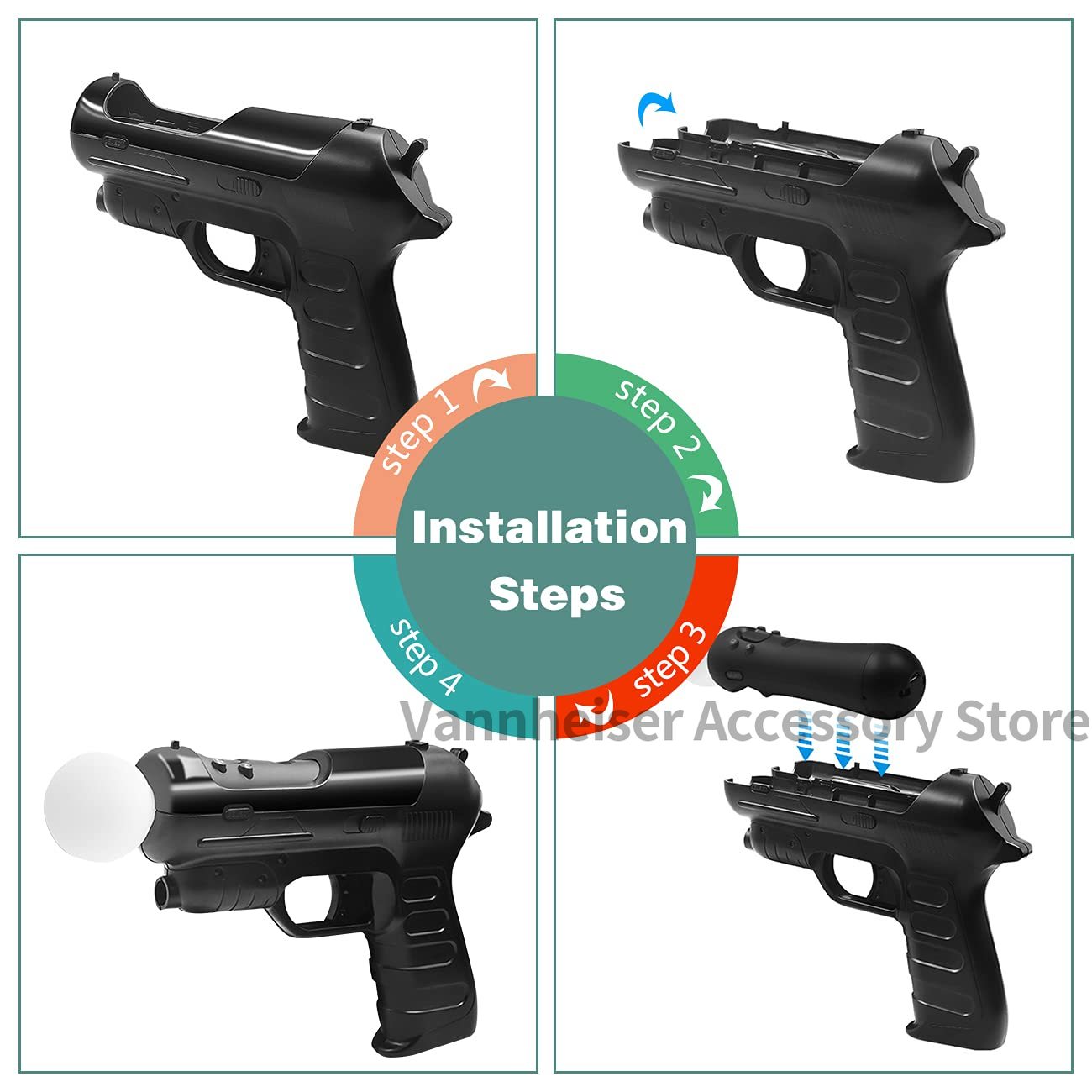 2PCS Somatosensory Handle Gun- - Party Games Playstation のレビューと価格